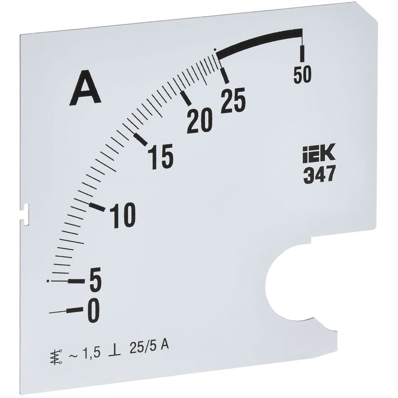 Шкала сменная для амперметра Э47 25/5А класс точности 1,5 96х96мм IEK