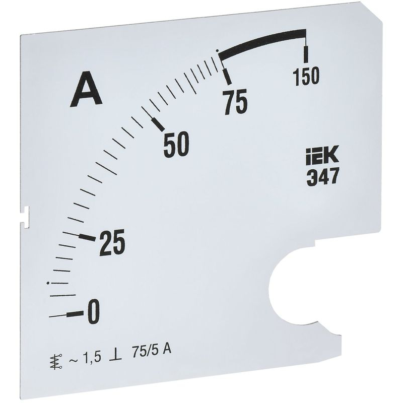Шкала сменная для амперметра Э47 75/5А класс точности 1,5 96х96мм IEK