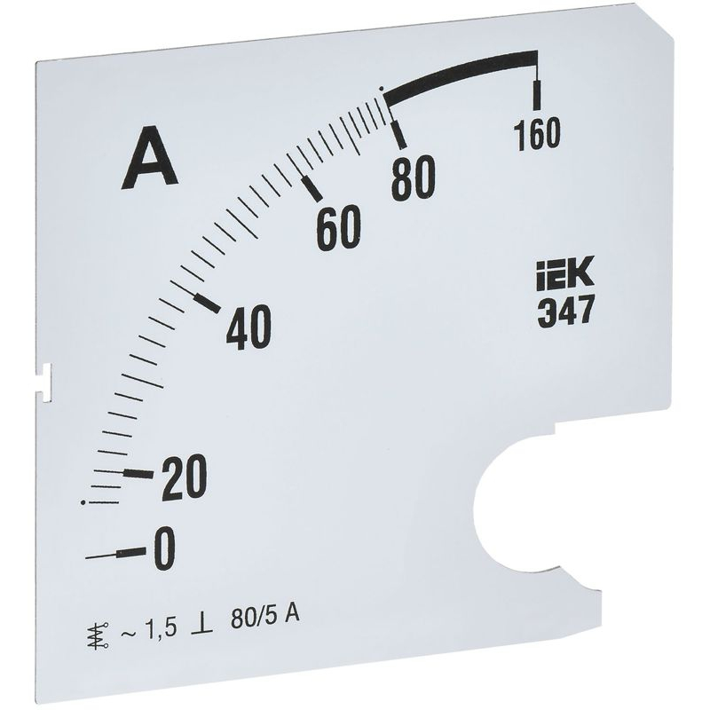 Шкала сменная для амперметра Э47 80/5А класс точности 1,5 96х96мм IEK