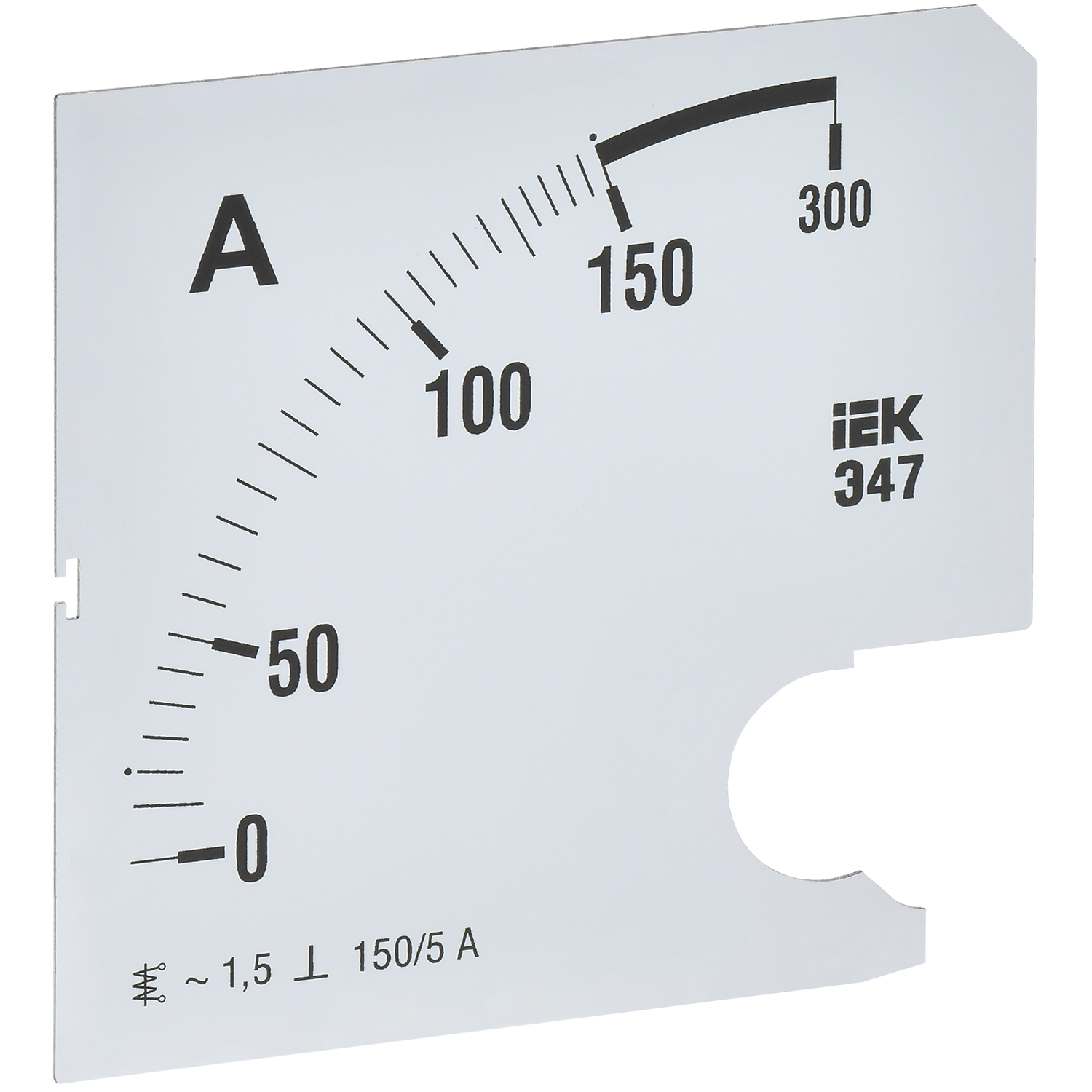 Шкала сменная для амперметра Э47 150/5А класс точности 1,5 96х96мм IEK