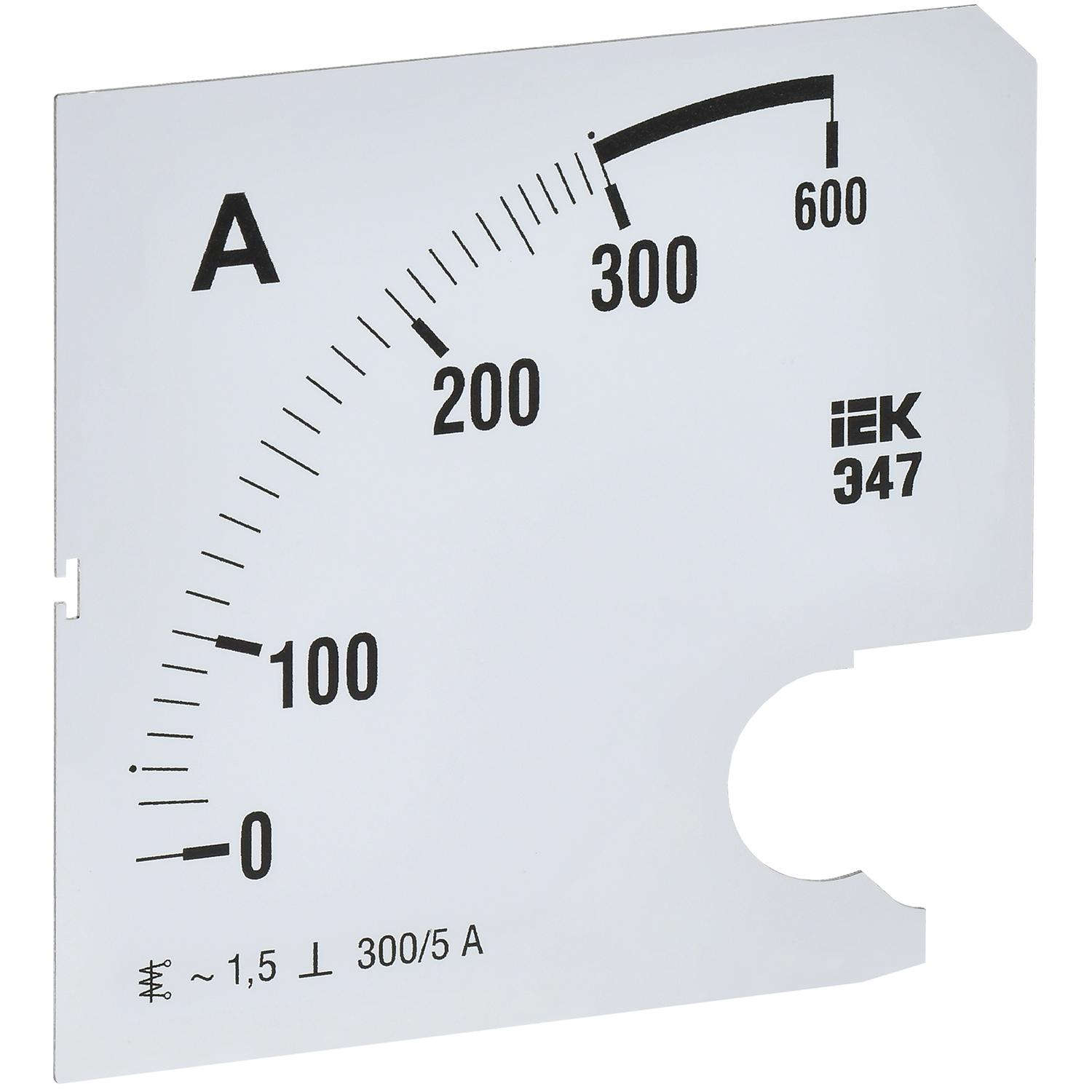Шкала сменная для амперметра Э47 300/5А класс точности 1,5 96х96мм IEK