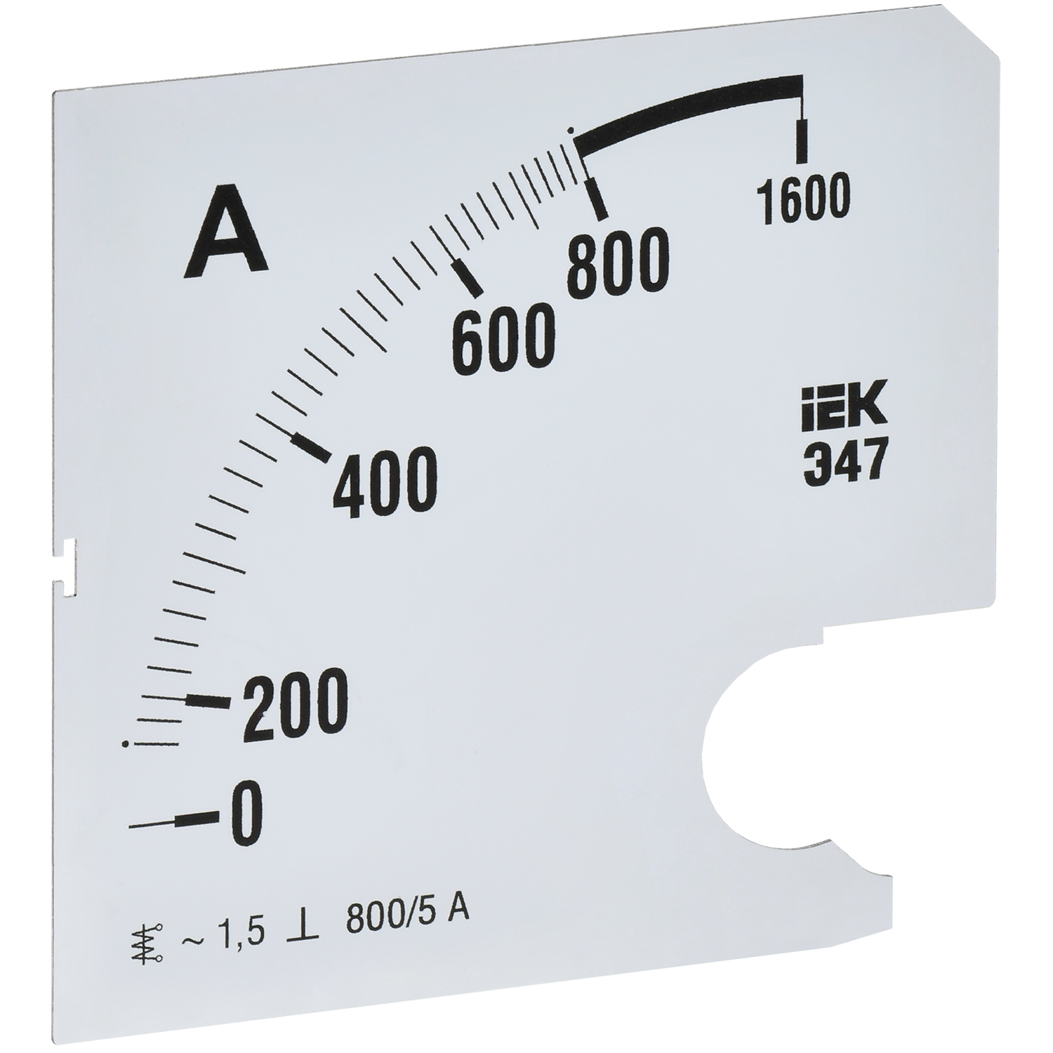 Шкала сменная для амперметра Э47 800/5А класс точности 1,5 96х96мм IEK