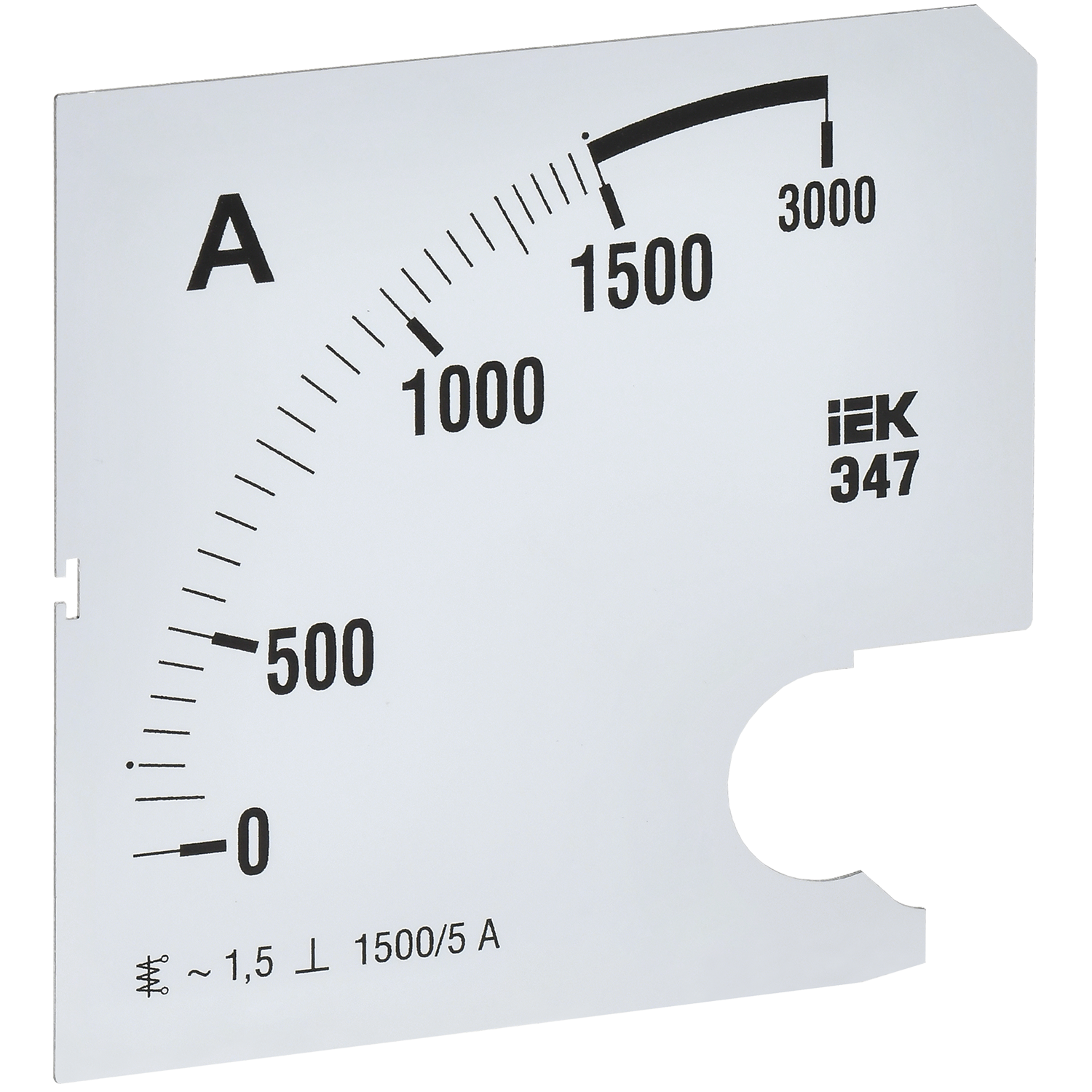 Шкала сменная для амперметра Э47 1500/5А класс точности 1,5 96х96мм IEK