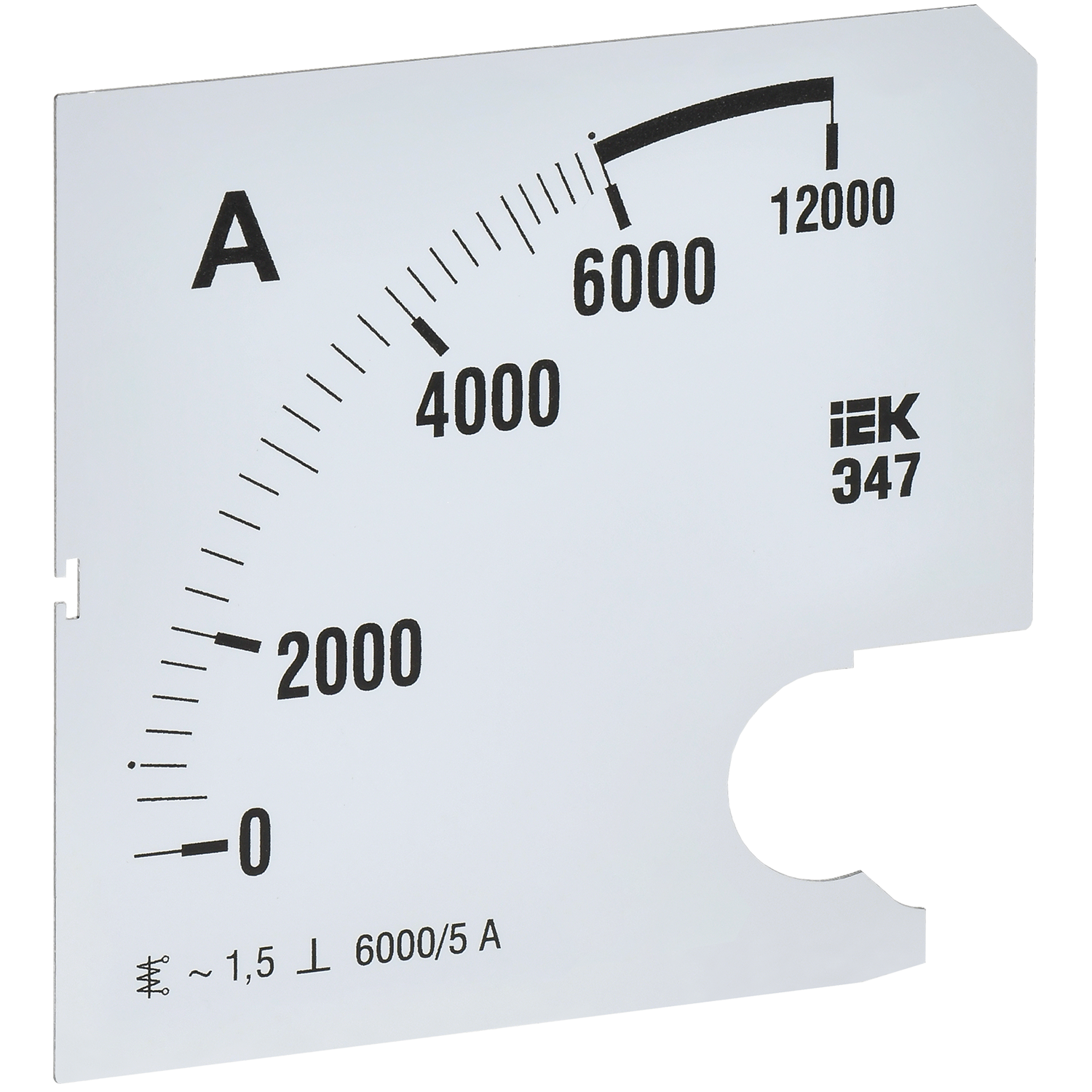 Шкала сменная для амперметра Э47 6000/5А класс точности 1,5 96х96мм IEK