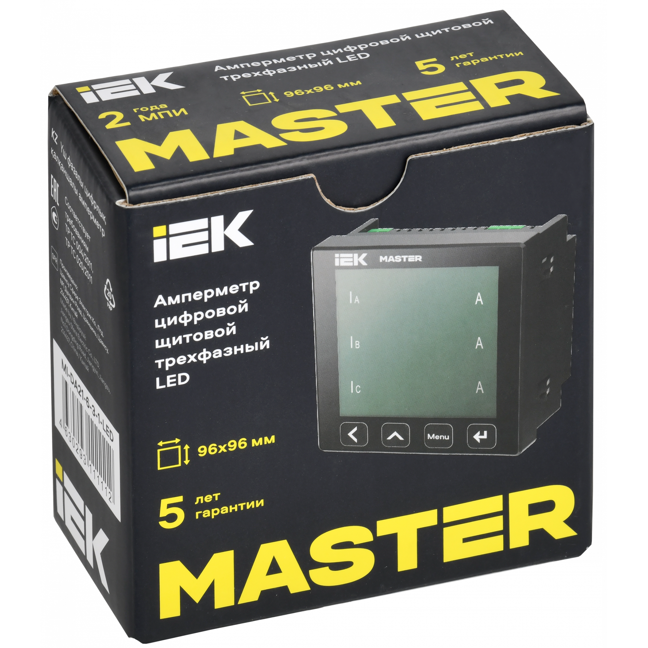 Амперметр цифровой щитовой трехфазный RS-485 96х96 LED MASTER IEK