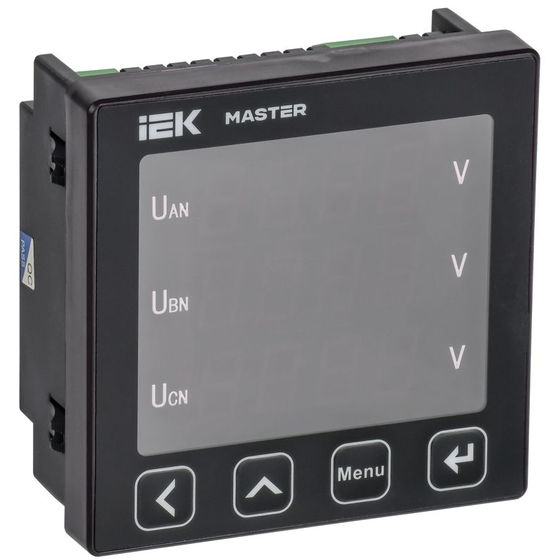 Вольтметр цифровой щитовой трехфазный RS-485 96х96 LED MASTER IEK