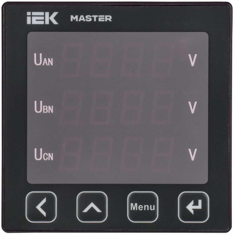 Вольтметр цифровой щитовой трехфазный RS-485 96х96 LED MASTER IEK