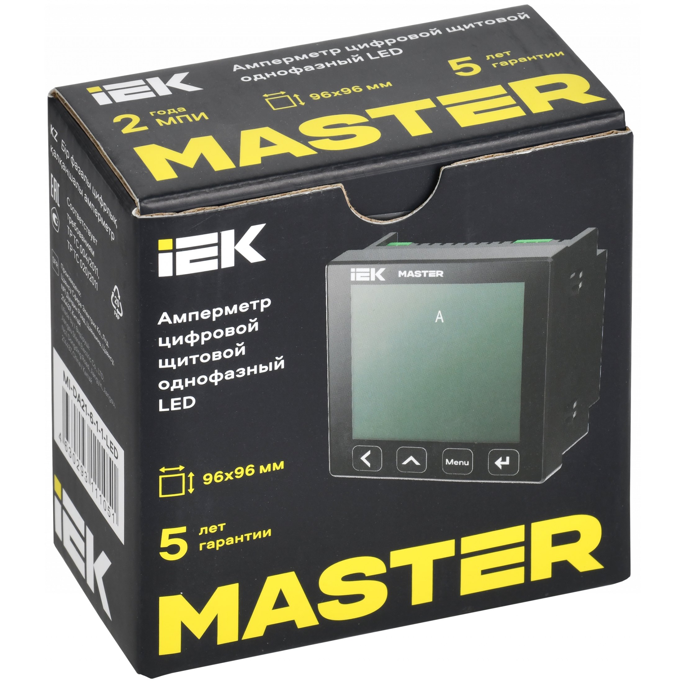 Амперметр цифровой щитовой однофазный RS-485 96х96 LED MASTER IEK