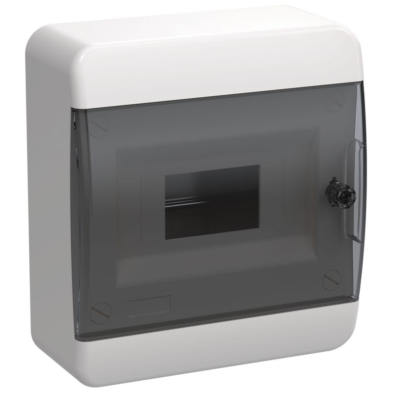 TEKFOR Корпус пластиковый ЩРН-П-8 IP41 черная прозрачная дверь IEK