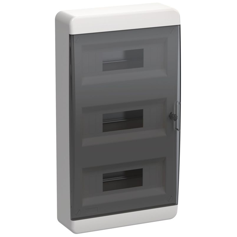 TEKFOR Корпус пластиковый ЩРН-П-36 IP41 черная прозрачная дверь IEK