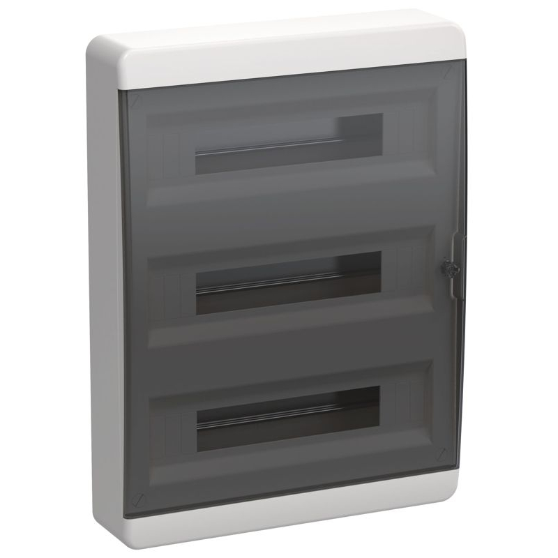 TEKFOR Корпус пластиковый ЩРН-П-54 IP41 черная прозрачная дверь IEK