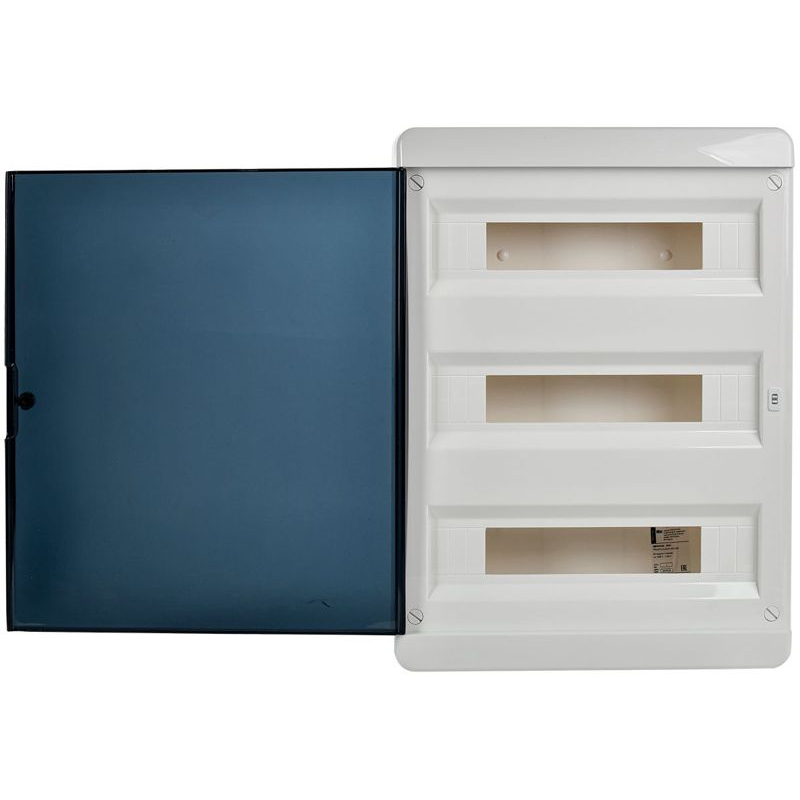 TEKFOR Корпус пластиковый ЩРН-П-54 IP41 черная прозрачная дверь IEK