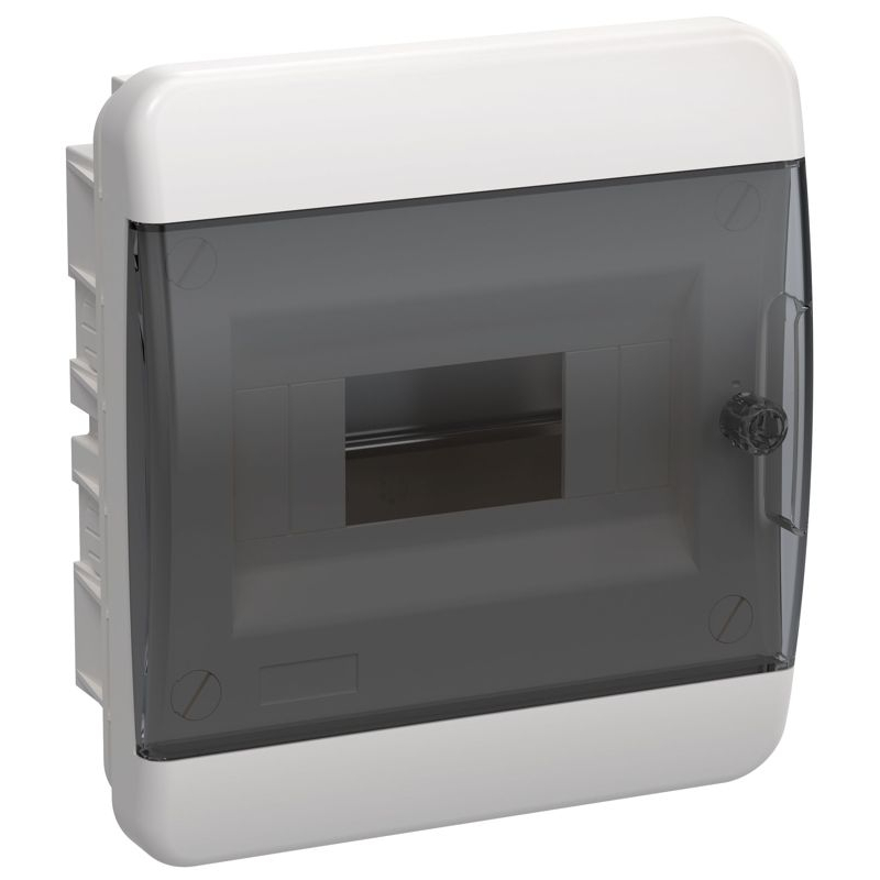 TEKFOR Корпус пластиковый ЩРВ-П-8 IP41 черная прозрачная дверь IEK