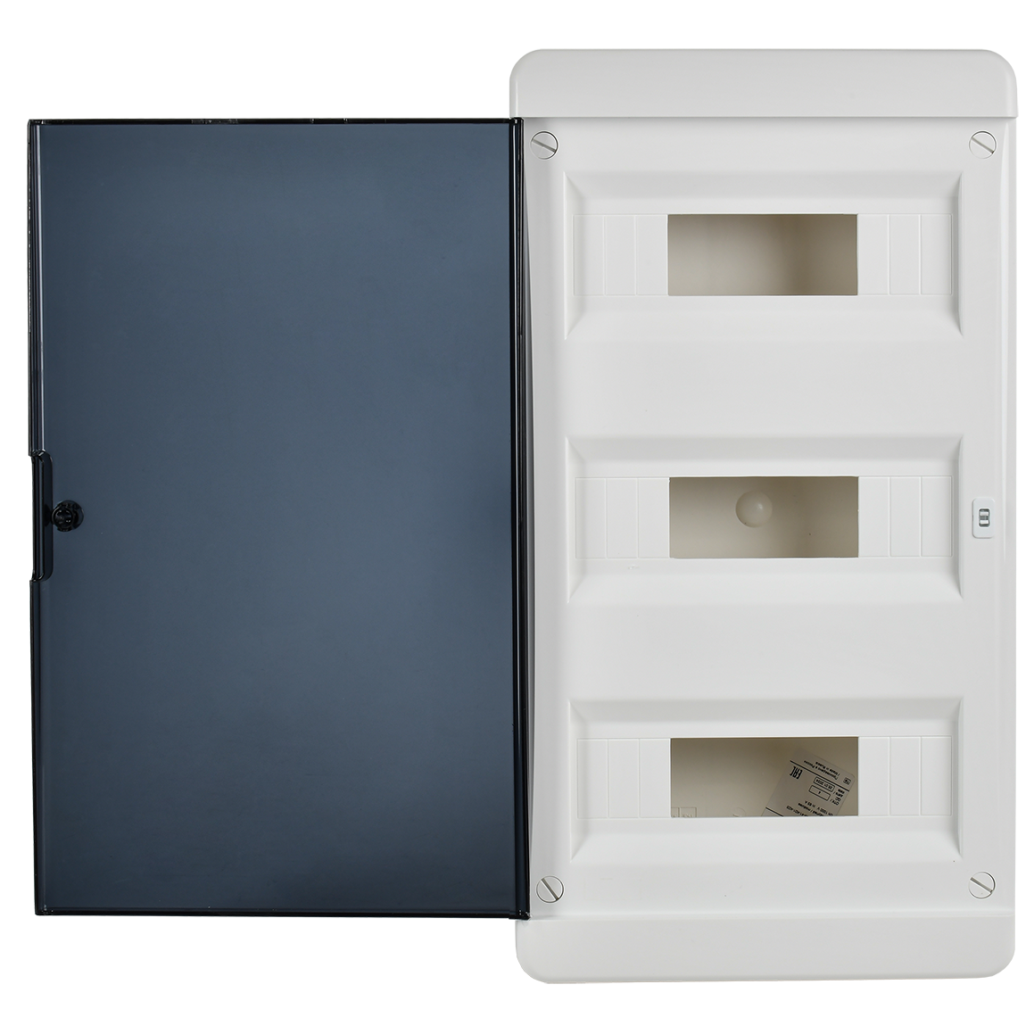 TEKFOR Корпус пластиковый ЩРВ-П-36 IP41 черная прозрачная дверь IEK