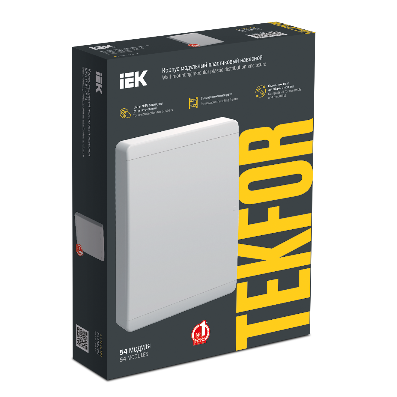TEKFOR Корпус пластиковый ЩРН-П-54 IP41 белая дверь IEK