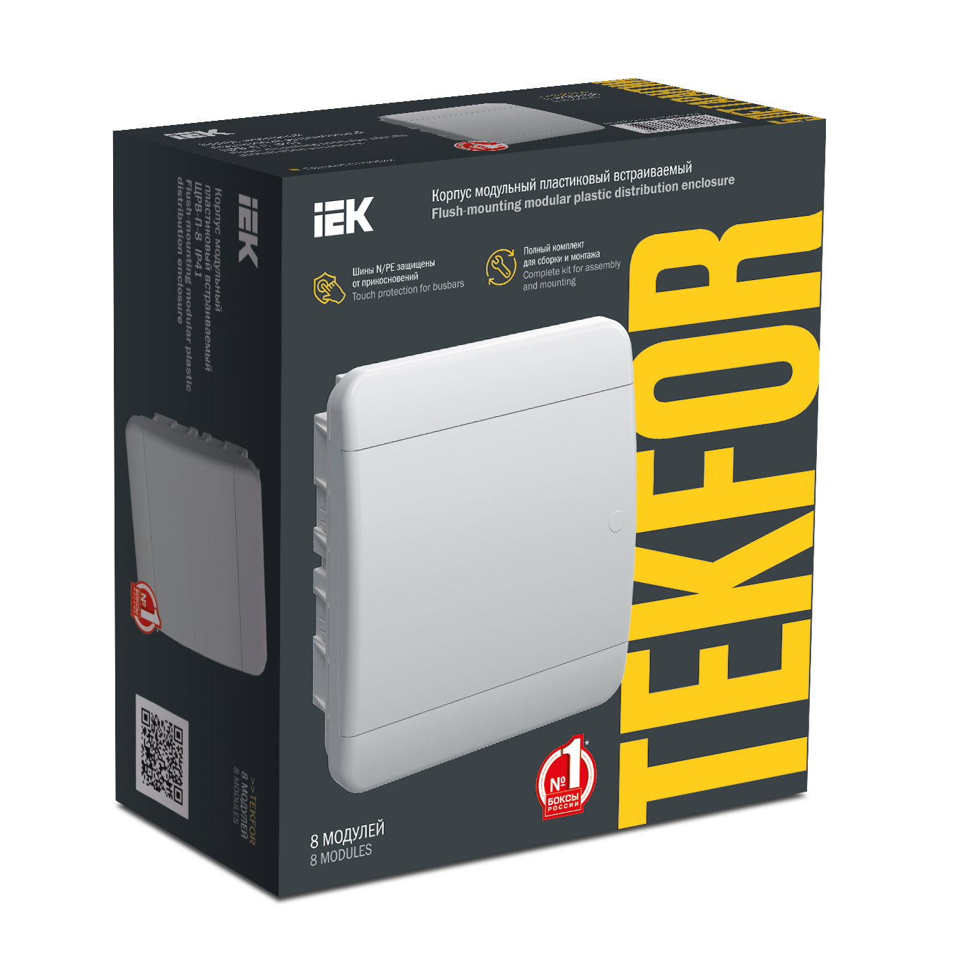 TEKFOR Корпус пластиковый ЩРВ-П-8 IP41 белая дверь IEK