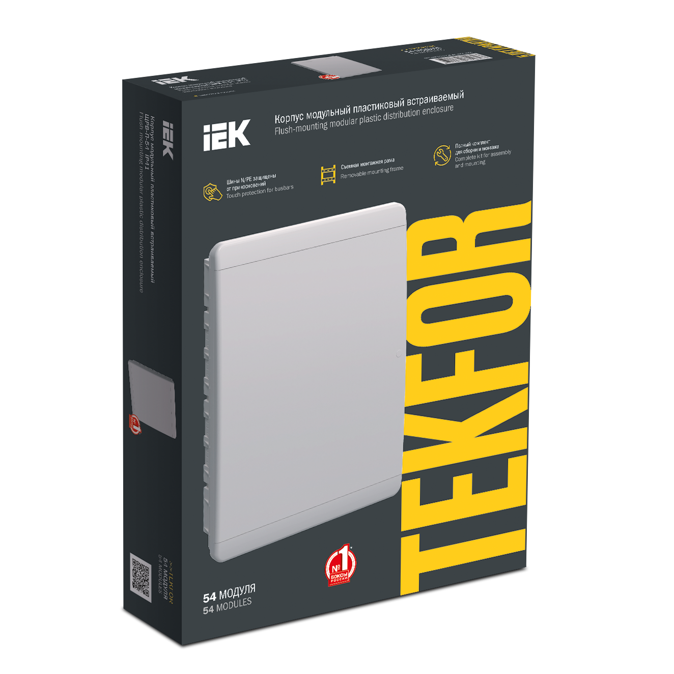 TEKFOR Корпус пластиковый ЩРВ-П-54 IP41 белая дверь IEK