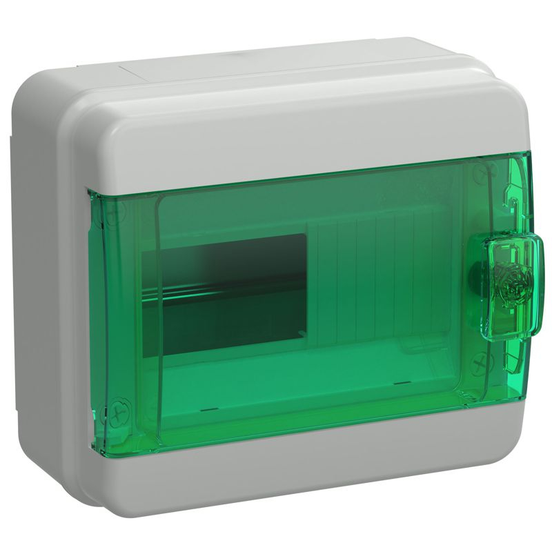 TEKFOR Корпус пластиковый КМПн-8 IP65 зеленая прозрачная дверь IEK