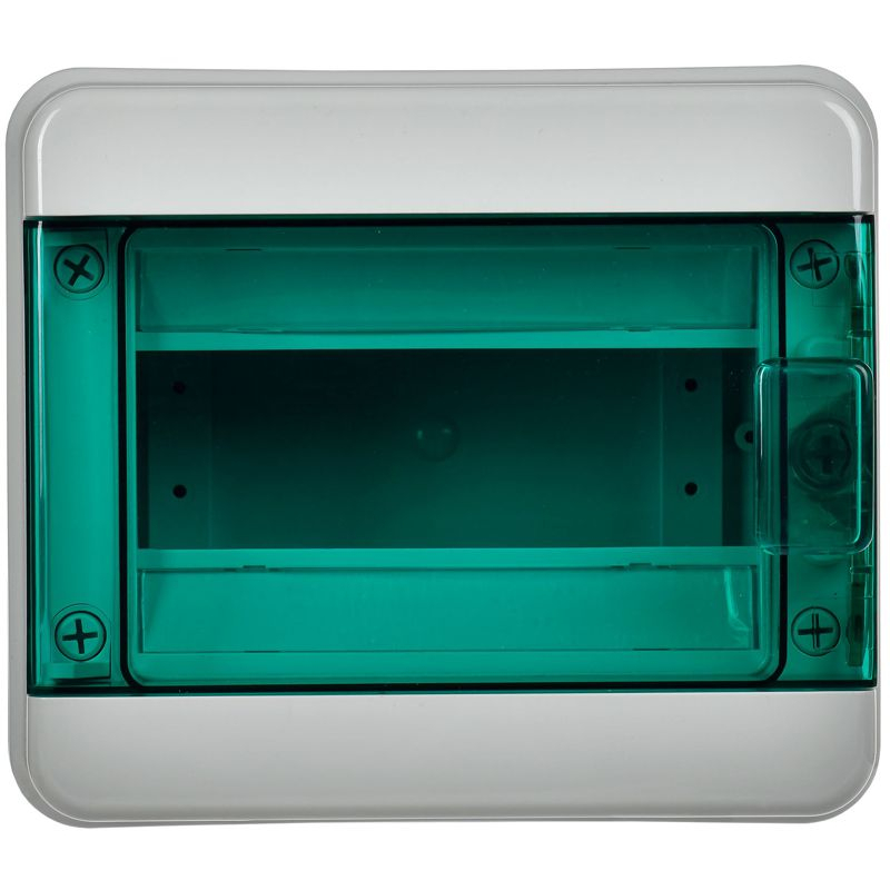 TEKFOR Корпус пластиковый КМПн-8 IP65 зеленая прозрачная дверь IEK