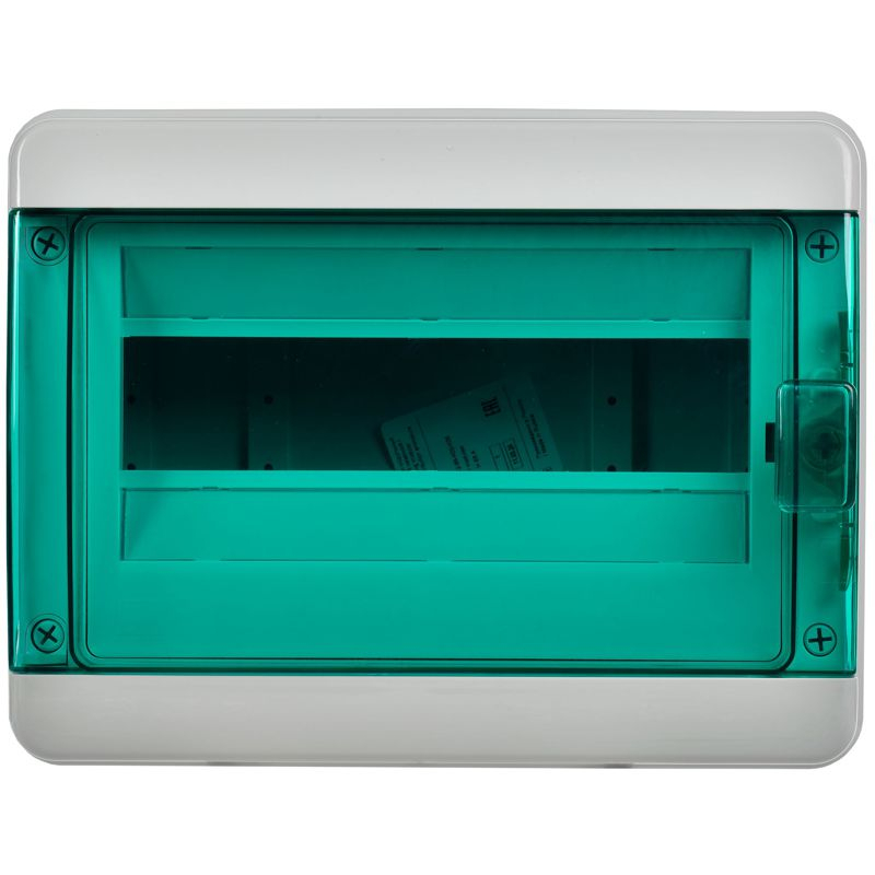 TEKFOR Корпус пластиковый КМПн-12 IP65 зеленая прозрачная дверь IEK