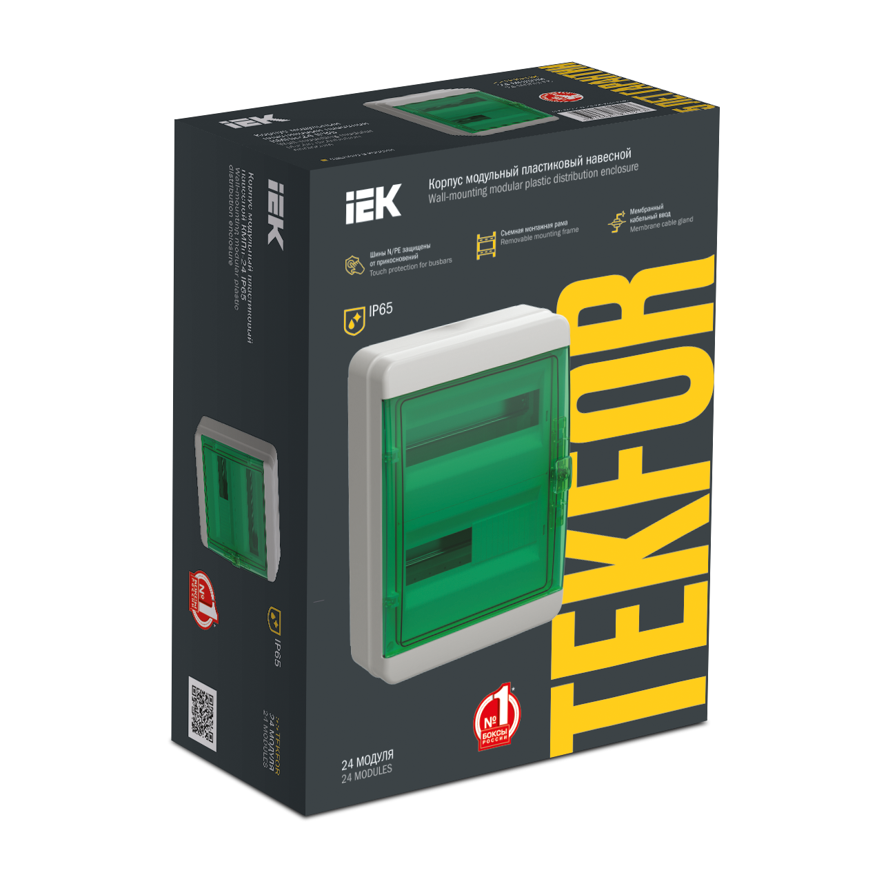 TEKFOR Корпус пластиковый КМПн-24 IP65 зеленая прозрачная дверь IEK