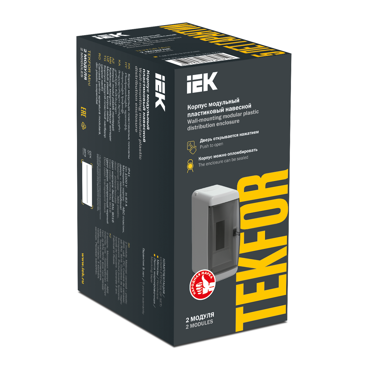 TEKFOR Mini Корпус пластиковый КМПн-2 IP41 белый IEK