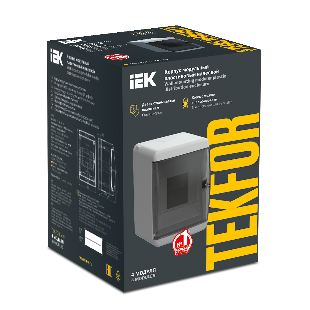 TEKFOR Mini Корпус пластиковый КМПн-4 IP41 белый IEK