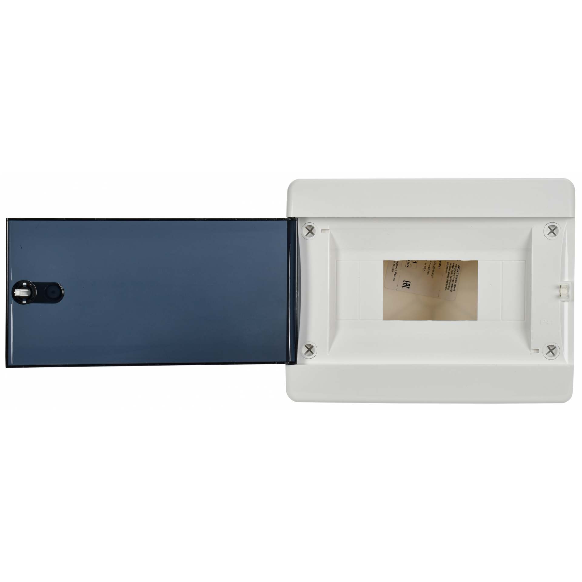 UNION Compact Корпус пластиковый ЩРН-П-8 IP41 черная прозрачная дверь IEK