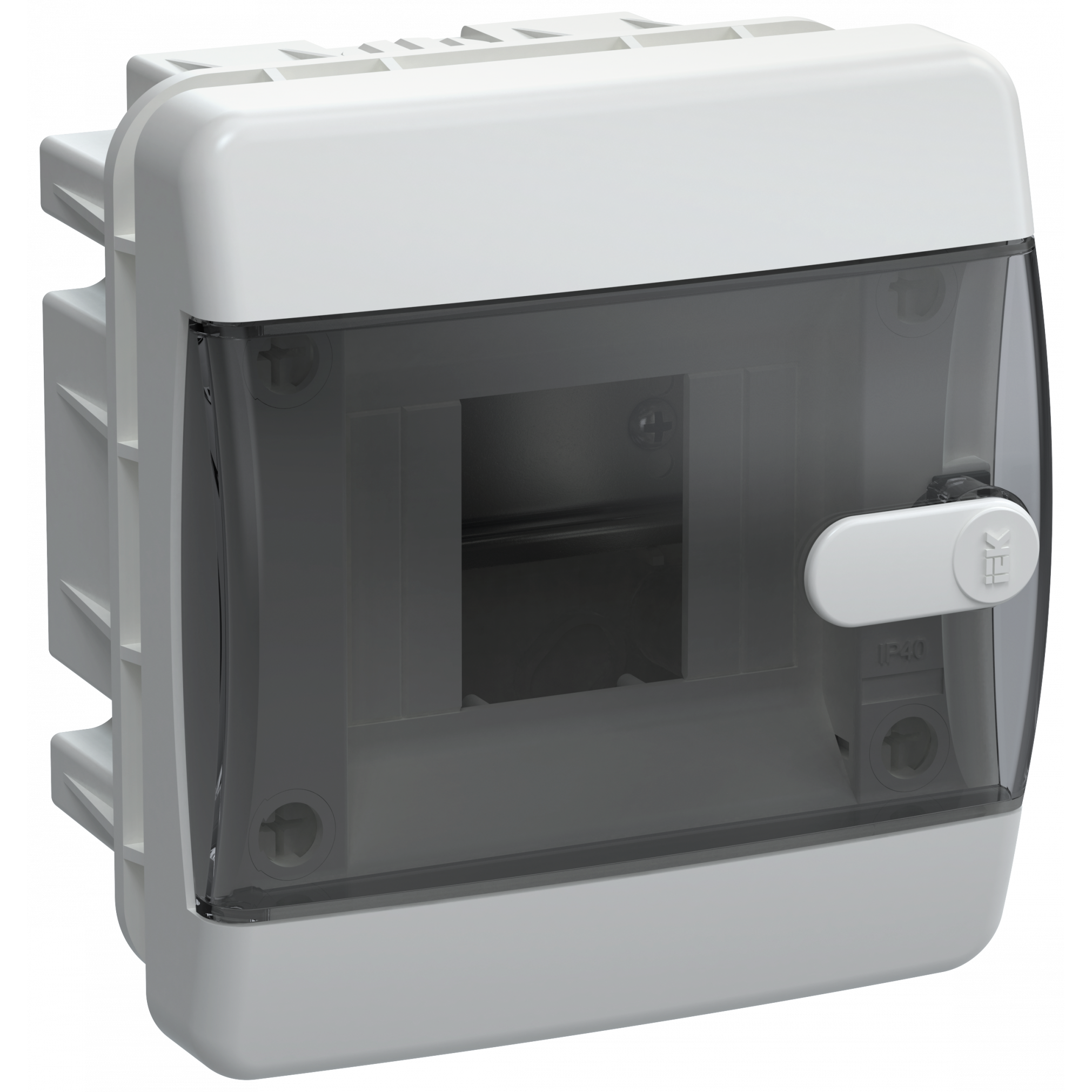 UNION Compact Корпус пластиковый ЩРВ-П-4 IP41 черная прозрачная дверь IEK