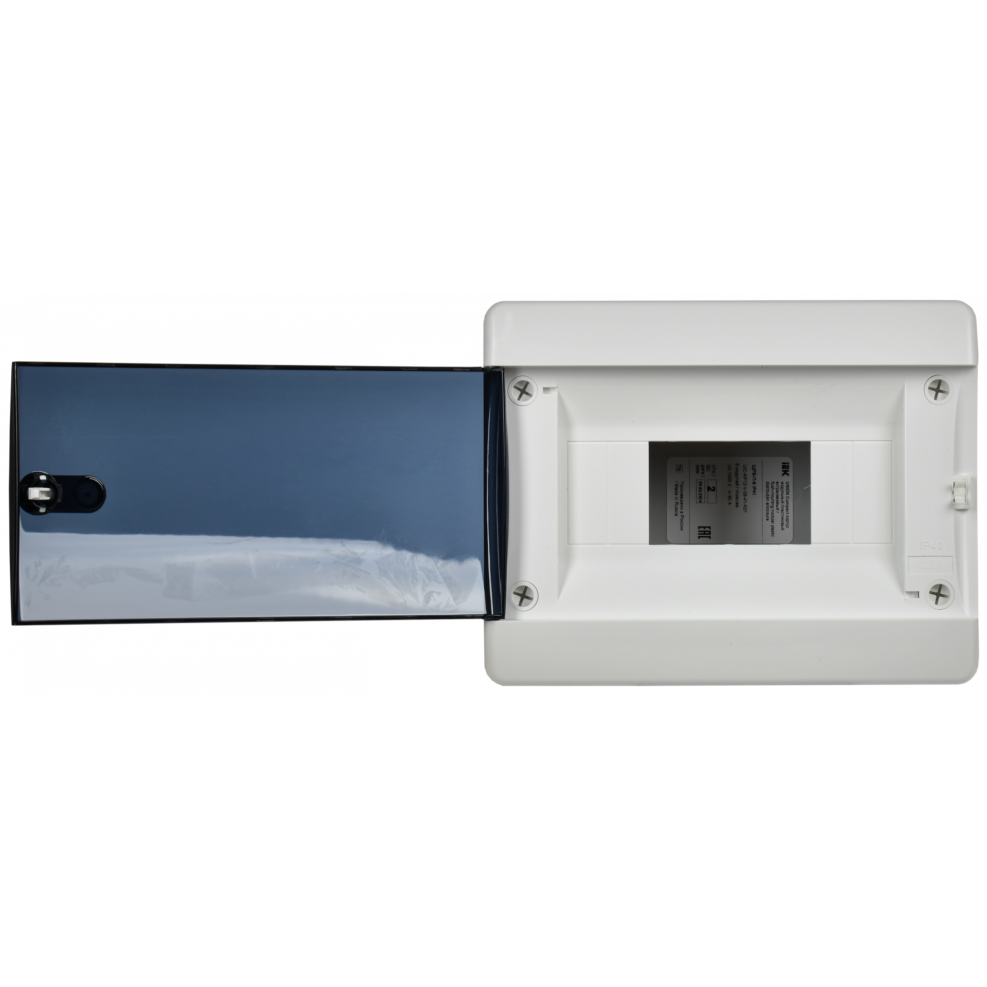 UNION Compact Корпус пластиковый ЩРВ-П-8 IP41 черная прозрачная дверь IEK