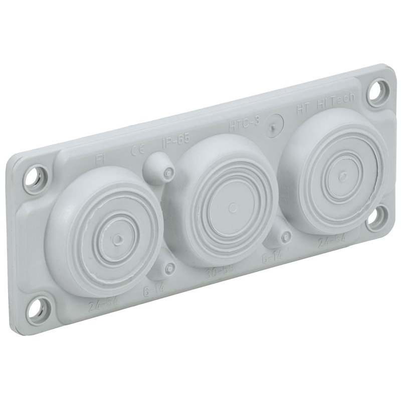 TITAN Ввод кабельный мембранный 6 отверстий d=6-59мм IP65 серый IEK