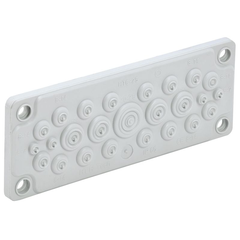 TITAN Ввод кабельный мембранный 25 отверстий d=5-26мм IP65 серый IEK