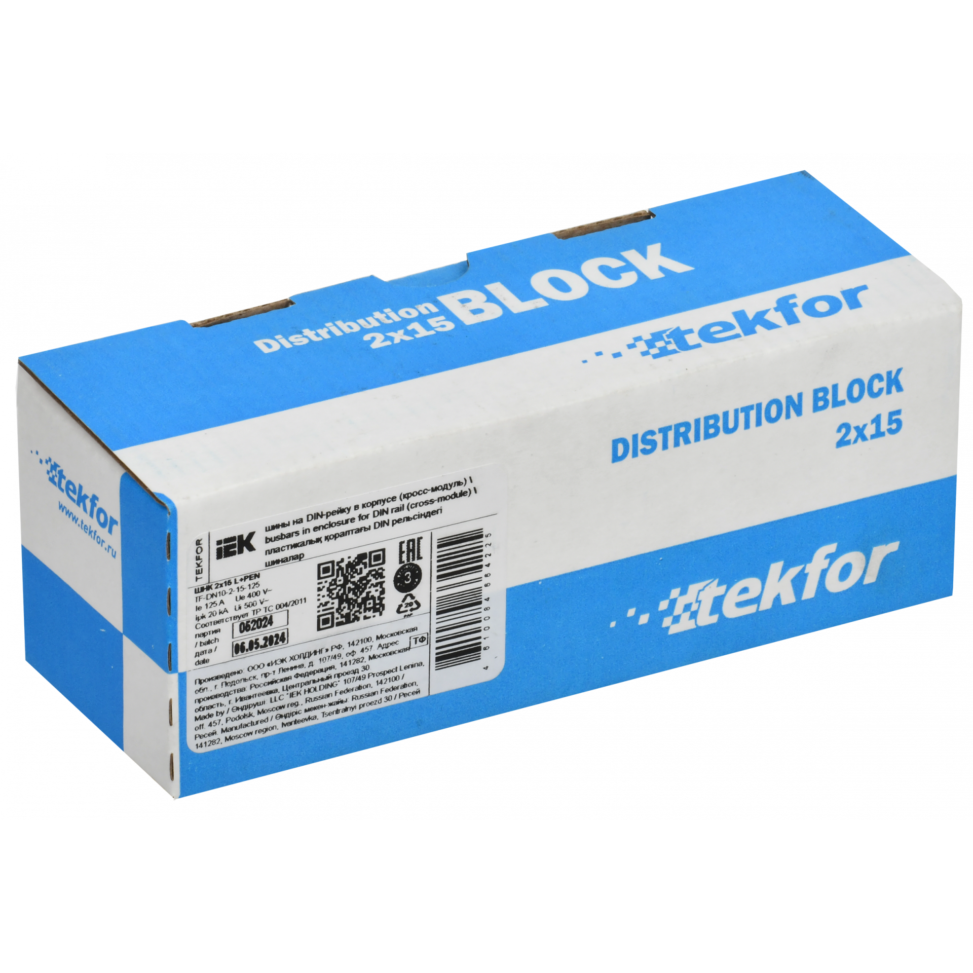 TEKFOR Шины на DIN-рейку (кросс-модуль) ШНК 2х15 L+PEN IEK