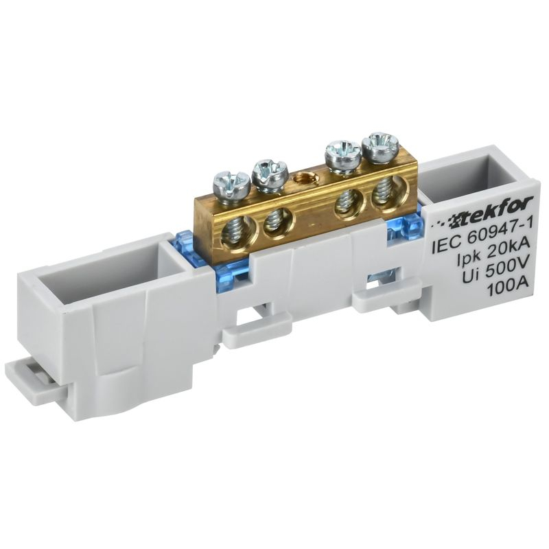 TEKFOR Шина N ноль неизолированная на универсальном держателе 6х9-4-С IEK