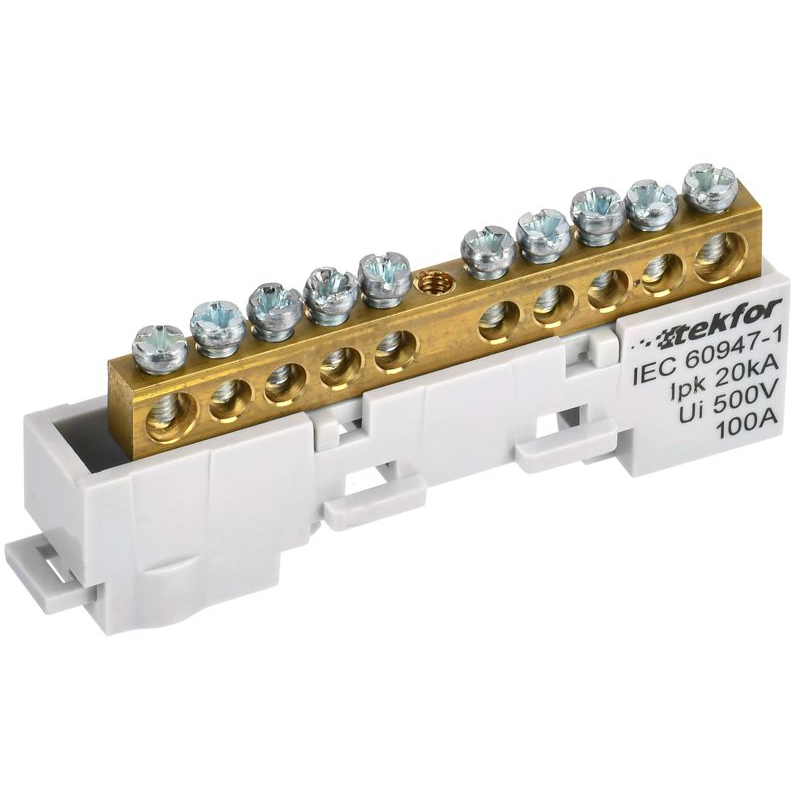 TEKFOR Шина L фаза неизолированная на универсальном держателе 6х9-10-Ср IEK