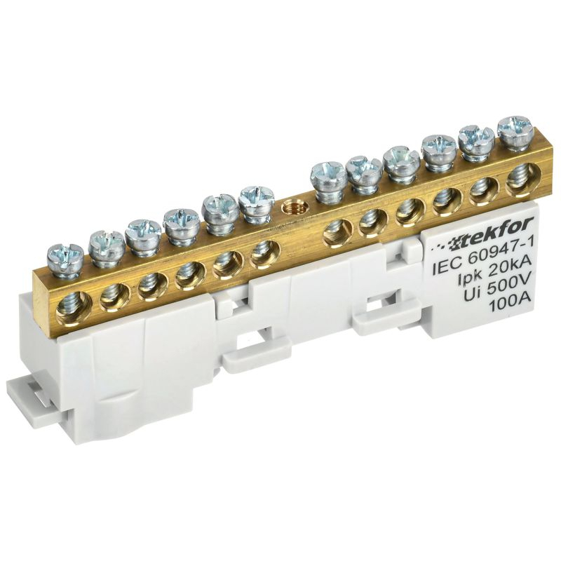 TEKFOR Шина L фаза неизолированная на универсальном держателе 6х9-12-Ср IEK