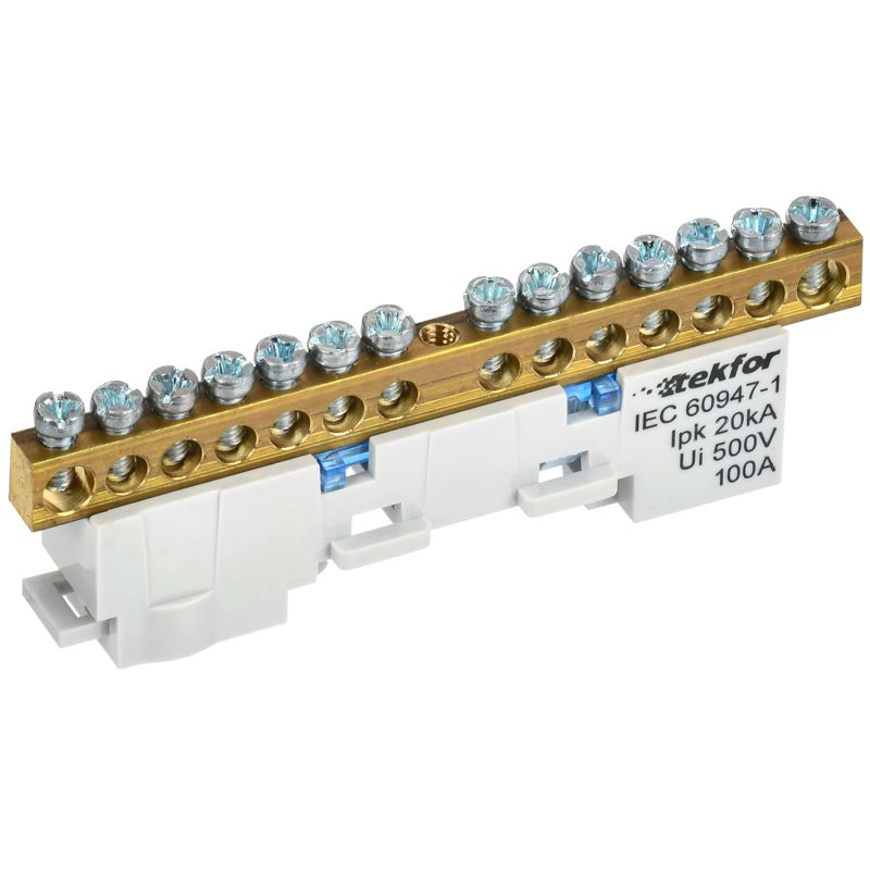 TEKFOR Шина N ноль неизолированная на универсальном держателе 6х9-14-С IEK