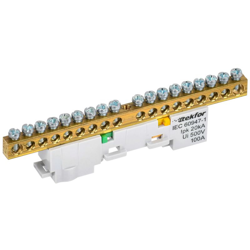 TEKFOR Шина PE земля неизолированная на универсальном держателе 6х9-18-Ж IEK