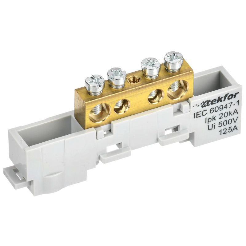 TEKFOR Шина L фаза неизолированная на универсальном держателе 8х12-4-Ср IEK