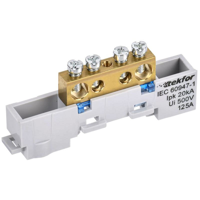 TEKFOR Шина N ноль неизолированная на универсальном держателе 8х12-4-С IEK