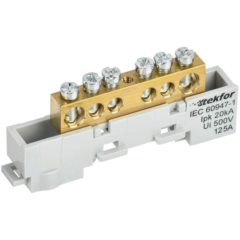 TEKFOR Шина L фаза неизолированная на универсальном держателе 8х12-6-Ср IEK