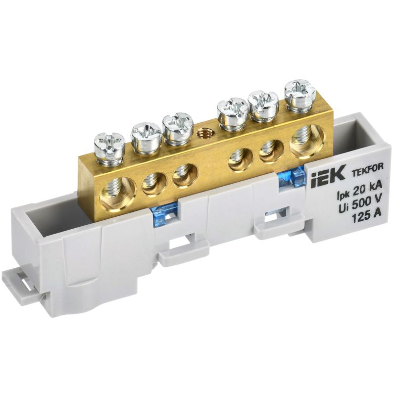 TEKFOR Шина N ноль неизолированная на универсальном держателе 8х12-6-С IEK