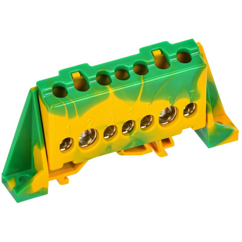 TEKFOR Шина PE земля в комбинированном DIN-изоляторе Стойка 8х12-7-ЖЗ IEK