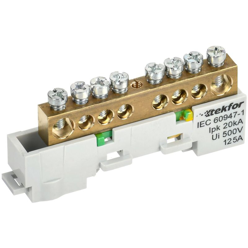 TEKFOR Шина PE земля неизолированная на универсальном держателе 8х12-8-Ж IEK