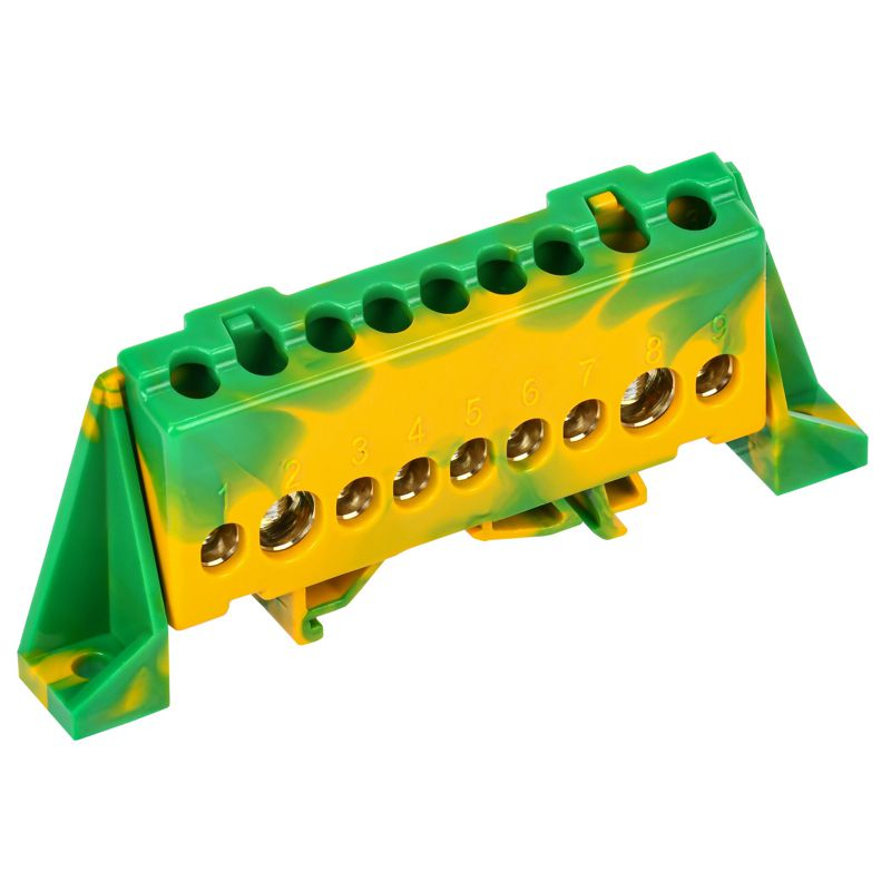 TEKFOR Шина PE земля в комбинированном DIN-изоляторе Стойка 8х12-9-ЖЗ IEK