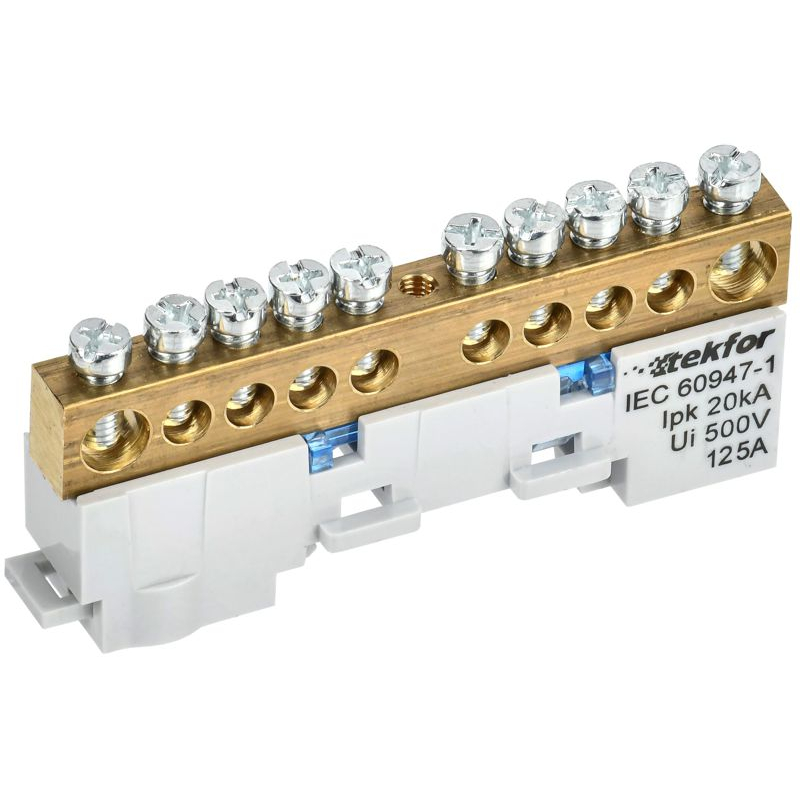 TEKFOR Шина N ноль неизолированная на универсальном держателе 8х12-10-С IEK