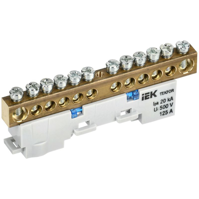 TEKFOR Шина N ноль неизолированная на универсальном держателе 8х12-12-С IEK