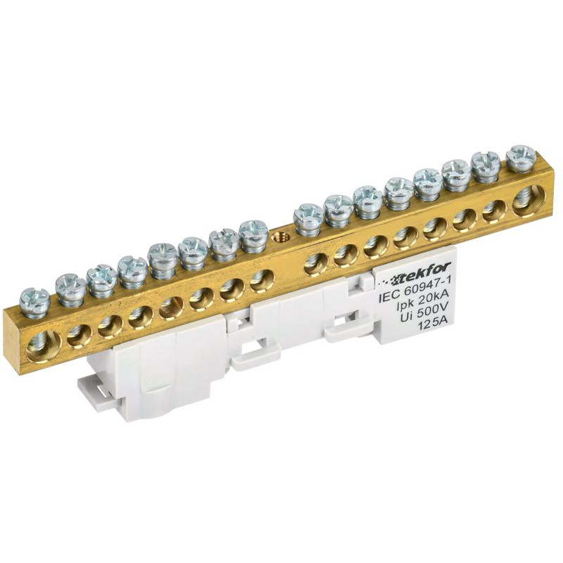 TEKFOR Шина L фаза неизолированная на универсальном держателе 8х12-16-Ср IEK