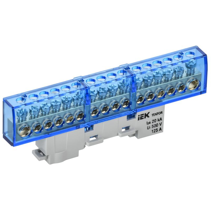 TEKFOR Шина N ноль изолированная на универсальном держателе 8х12-16-С IEK