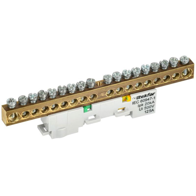 TEKFOR Шина PE земля неизолированная на универсальном держателе 8х12-18-Ж IEK